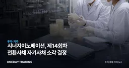 시너지이노베이션, 제14회차 전환사채 자기사채 소각 결정