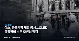야스, 공급계약 체결 공시…OLED 증착장비 수주 모멘텀 점검