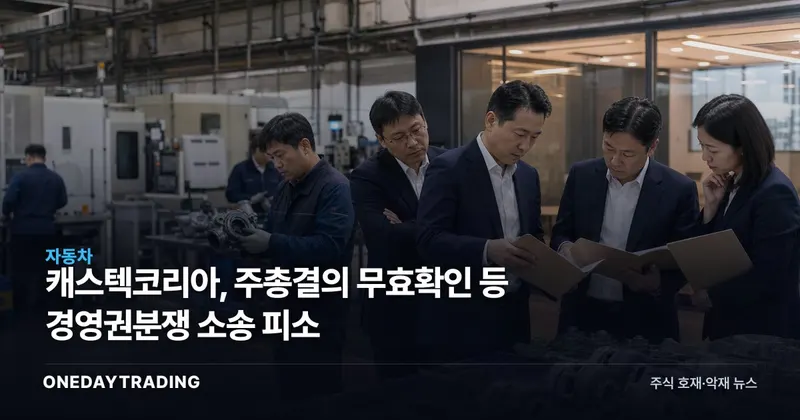 캐스텍코리아, 주총결의 무효확인 등 경영권분쟁 소송 피소