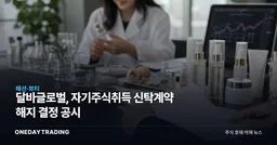 달바글로벌, 자기주식취득 신탁계약 해지 결정 공시
