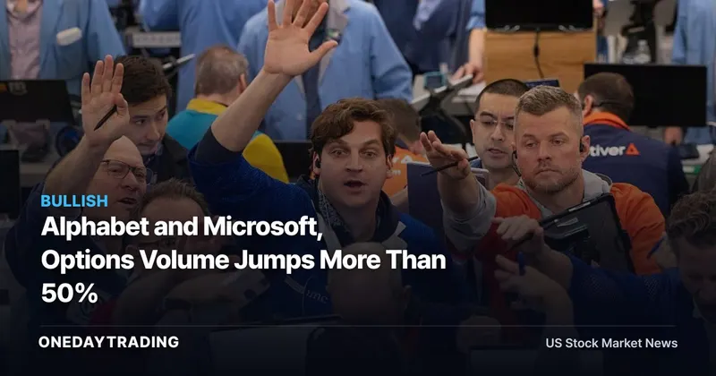 Alphabet and Microsoft, Options Volume Jumps More Than 50%