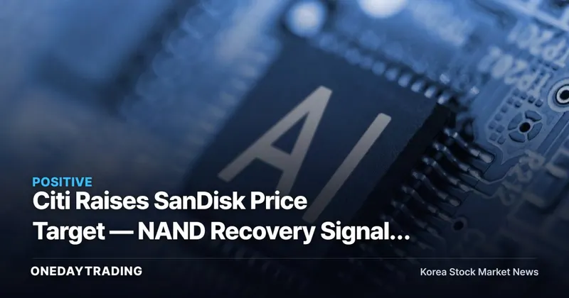 Citi Raises SanDisk Price Target — NAND Recovery Signals and Implications for Samsung & SK Hynix