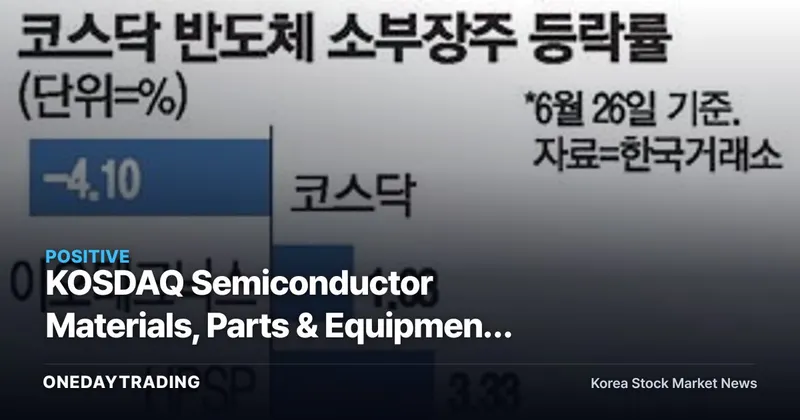 KOSDAQ Semiconductor Materials, Parts & Equipment Stocks Rally Alone — Institutional Buying Signals Sector Rotation