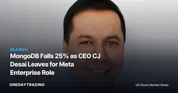 MongoDB Falls 25% as CEO CJ Desai Leaves for Meta Enterprise Role