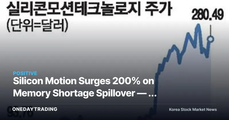Silicon Motion Surges 200% on Memory Shortage Spillover — A Look at the AI NAND Beneficiary