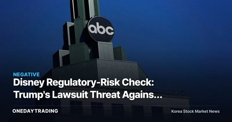 Disney Regulatory-Risk Check: Trump's Lawsuit Threat Against ABC Now Compounded by FCC Probes