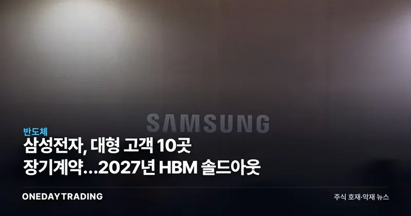 삼성전자, 대형 고객 10곳 장기계약…2027년 HBM 솔드아웃