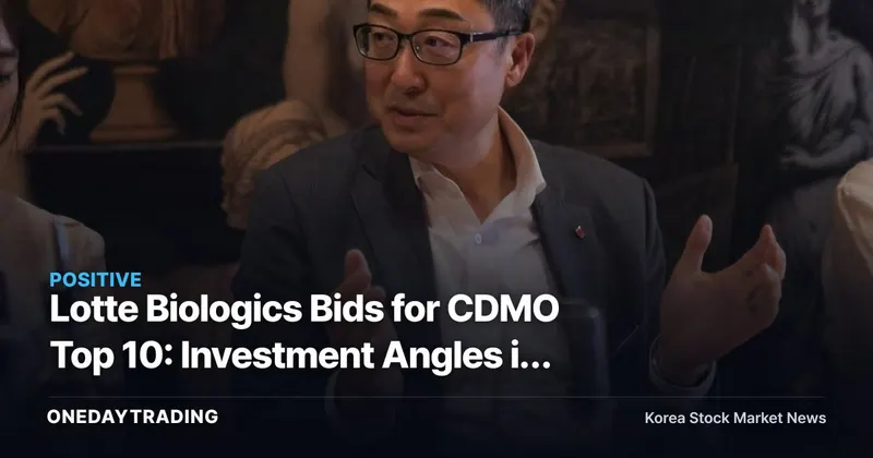 Lotte Biologics Bids for CDMO Top 10: Investment Angles in Its Songdo–Syracuse Two-Wing Strategy