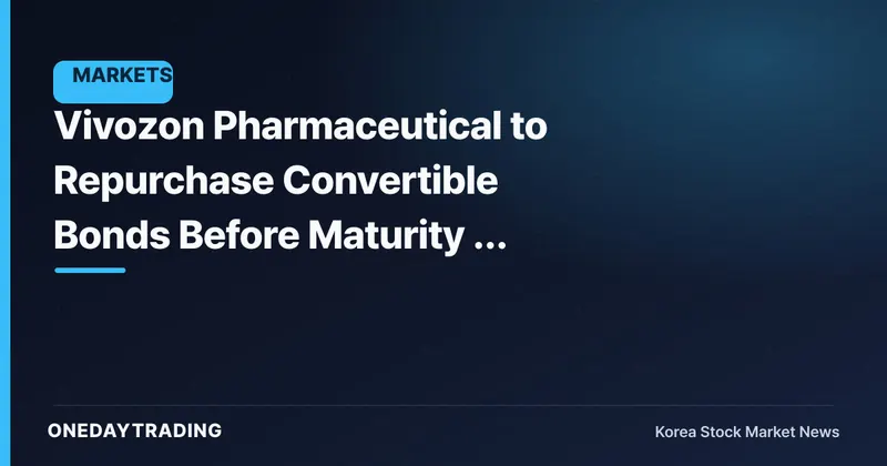 Vivozon Pharmaceutical to Repurchase Convertible Bonds Before Maturity — Retirement or Resale?