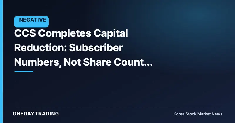 CCS Completes Capital Reduction: Subscriber Numbers, Not Share Count, Will Be the Real Test
