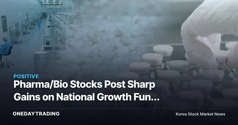 Pharma/Bio Stocks Post Sharp Gains on National Growth Fund Allocation Hopes; KOSDAQ Rally Structure Analyzed