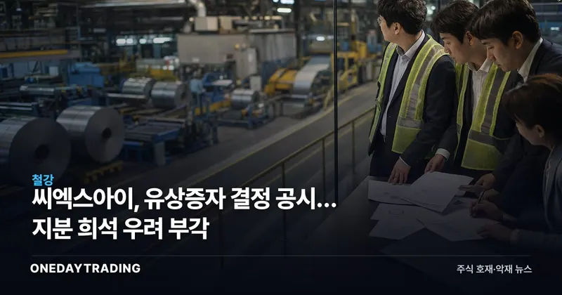 씨엑스아이, 유상증자 결정 공시… 지분 희석 우려 부각