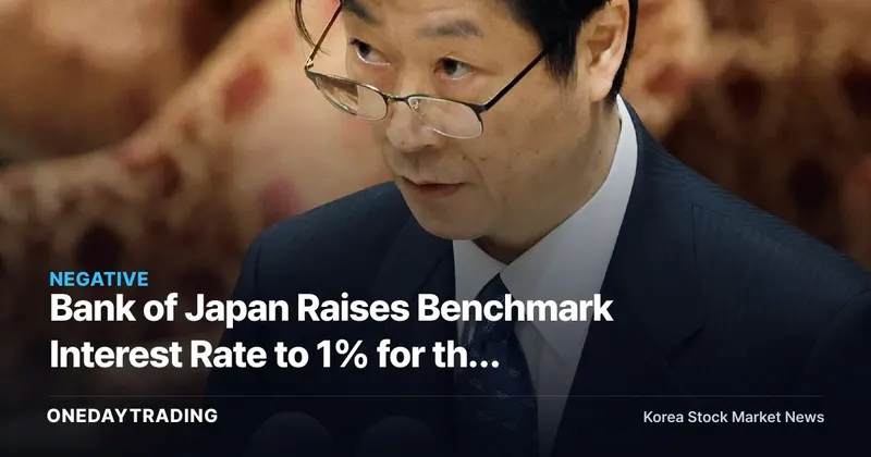 Bank of Japan Raises Benchmark Interest Rate to 1% for the First Time in 31 Years — Yen Carry-Trade Unwinding Shakes KOSPI Supply-Demand (Order Flow)