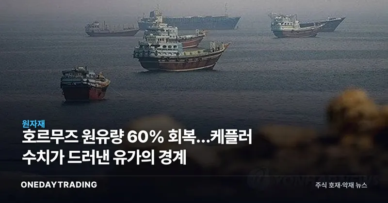 호르무즈 원유량 60% 회복…케플러 수치가 드러낸 유가의 경계