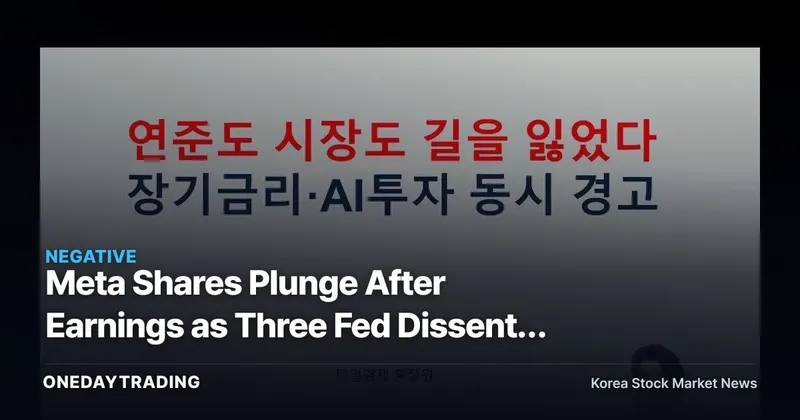 Meta Shares Plunge After Earnings as Three Fed Dissents Rattle Long-Term Rates