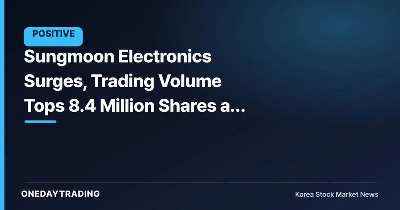 Sungmoon Electronics Surges, Trading Volume Tops 8.4 Million Shares as Market Attention Builds