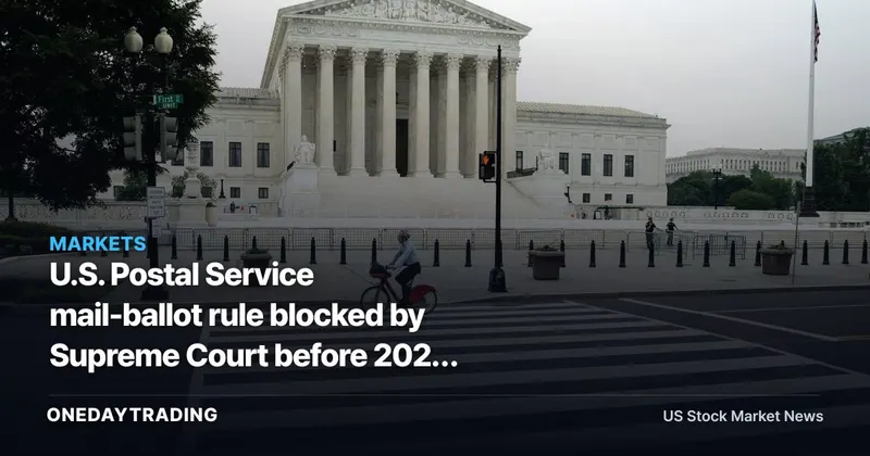 U.S. Postal Service mail-ballot rule blocked by Supreme Court before 2026 midterms