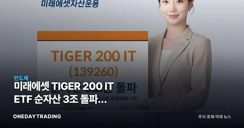미래에셋 TIGER 200 IT ETF 순자산 3조 돌파, IT·반도체 투심 의미는