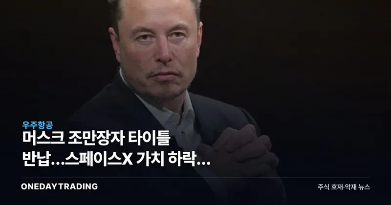 머스크 조만장자 타이틀 반납…스페이스X 가치 하락이 테슬라에 던지는 신호