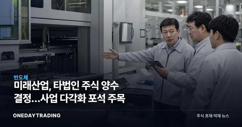 미래산업, 타법인 주식 양수 결정…사업 다각화 포석 주목