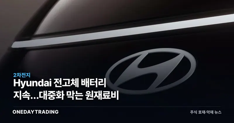 Hyundai 전고체 배터리 지속…대중화 막는 원재료비