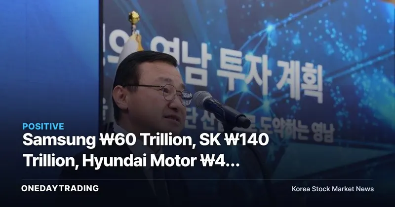 Samsung ₩60 Trillion, SK ₩140 Trillion, Hyundai Motor ₩42 Trillion — The Real Reason ₩242 Trillion Is Pouring Into Korea's Yeongnam Region