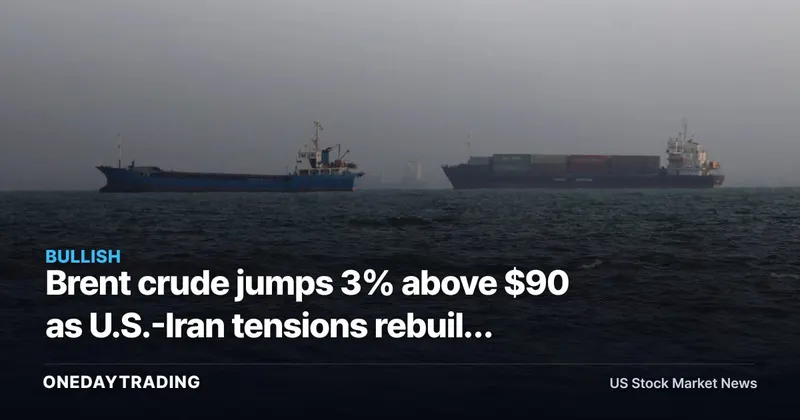 Brent crude jumps 3% above $90 as U.S.-Iran tensions rebuild oil risk premium