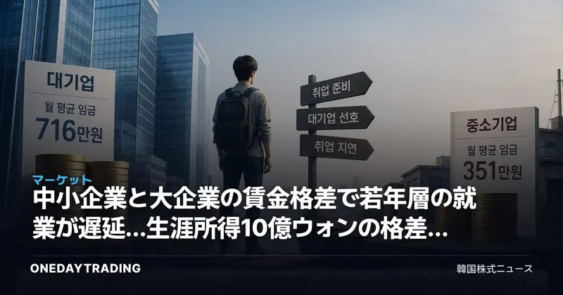 中小企業と大企業の賃金格差で若年層の就業が遅延…生涯所得10億ウォンの格差が落とす影