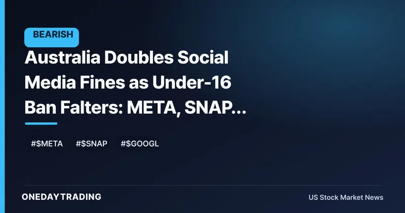 Australia Doubles Social Media Fines as Under-16 Ban Falters: META, SNAP, GOOGL in Focus