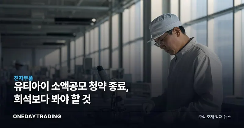 유티아이 소액공모 청약 종료, 희석보다 봐야 할 것