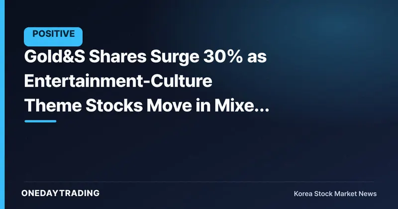 Gold&S Shares Surge 30% as Entertainment-Culture Theme Stocks Move in Mixed Fashion