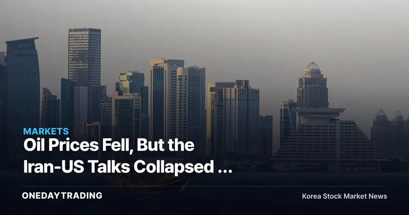 Oil Prices Fell, But the Iran-US Talks Collapsed — Middle East Geopolitical Risk Reignites