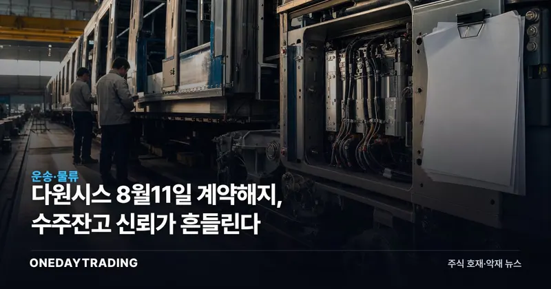 다원시스 8월11일 계약해지, 수주잔고 신뢰가 흔들린다