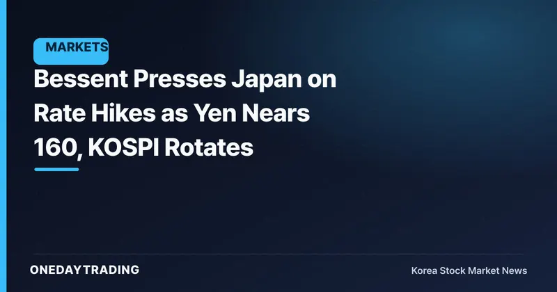 Bessent Presses Japan on Rate Hikes as Yen Nears 160, KOSPI Rotates