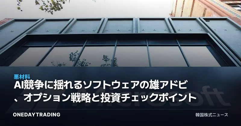 AI競争に揺れるソフトウェアの雄アドビ、オプション戦略と投資チェックポイント