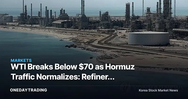 WTI Breaks Below $70 as Hormuz Traffic Normalizes: Refinery Margins and Airline Fuel Costs Diverge