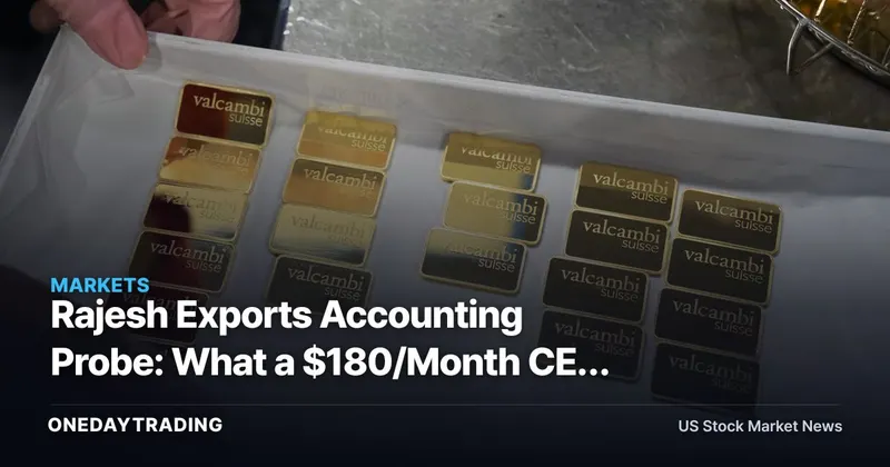 Rajesh Exports Accounting Probe: What a $180/Month CEO Means for Gold Supply-Chain Risk