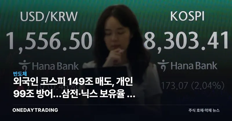 외국인 코스피 149조 매도, 개인 99조 방어…삼전·닉스 보유율 뚝 떨어진 이유