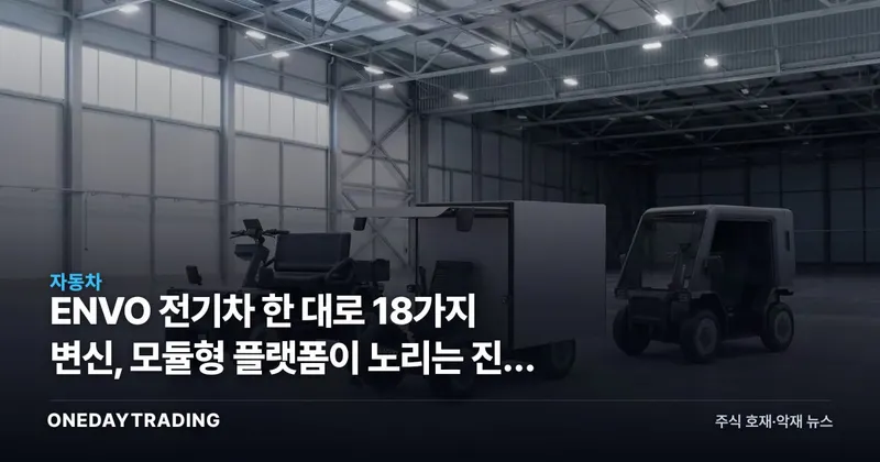ENVO 전기차 한 대로 18가지 변신, 모듈형 플랫폼이 노리는 진짜 시장