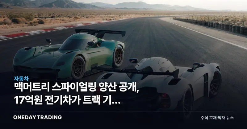 맥머트리 스파이얼링 양산 공개, 17억원 전기차가 트랙 기록 갈아치운 비결