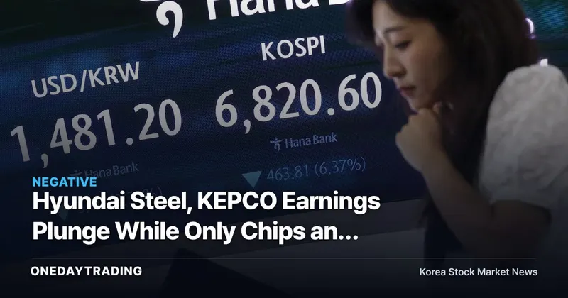 Hyundai Steel, KEPCO Earnings Plunge While Only Chips and Finance Smile: The Real Story Behind Q2 Results