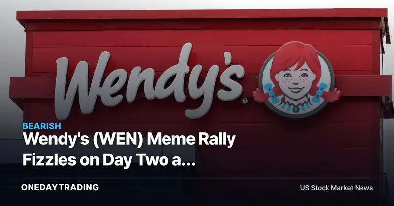 Wendy's (WEN) Meme Rally Fizzles on Day Two as Fundamentals Reassert Control