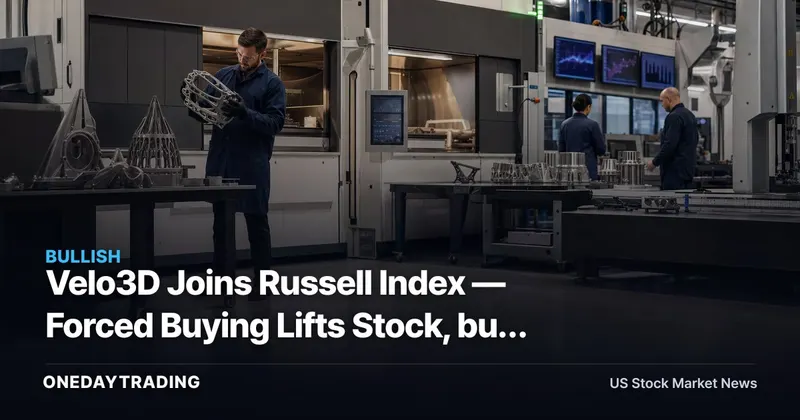 Velo3D Joins Russell Index — Forced Buying Lifts Stock, but Order Flow Holds the Real Price