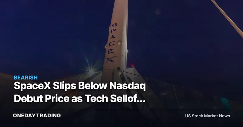 SpaceX Slips Below Nasdaq Debut Price as Tech Selloff Hits Recent IPOs (RKLB, ASTS)