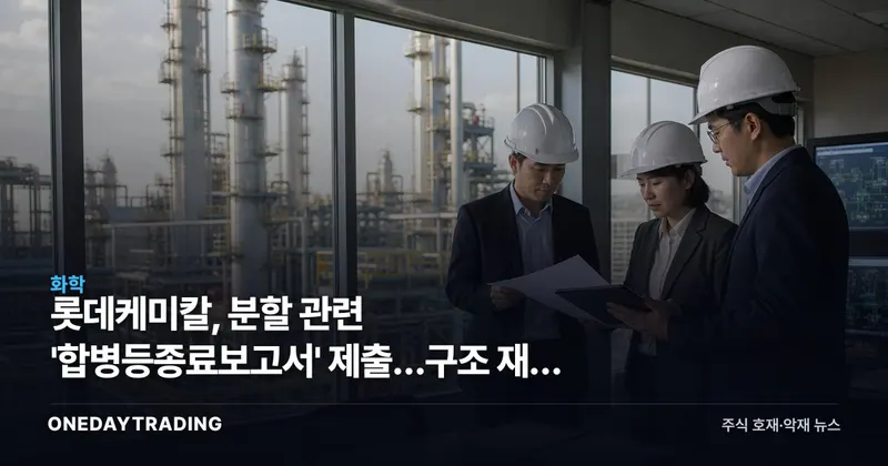 롯데케미칼, 분할 관련 '합병등종료보고서' 제출…구조 재편 절차 마무리