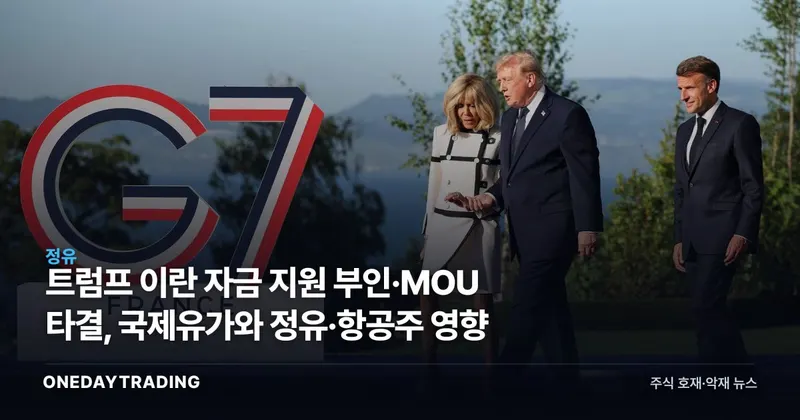 트럼프 이란 자금 지원 부인·MOU 타결, 국제유가와 정유·항공주 영향