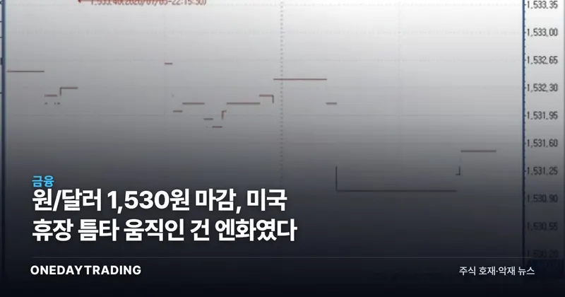 원/달러 1,530원 마감, 미국 휴장 틈타 움직인 건 엔화였다
