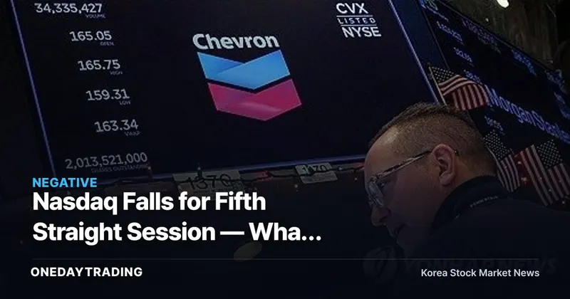 Nasdaq Falls for Fifth Straight Session — What Elevated Tech Valuations Signal for Korean Semiconductor Stocks