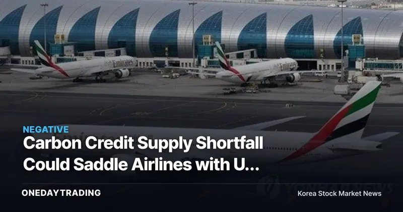 Carbon Credit Supply Shortfall Could Saddle Airlines with Up to 195 Trillion Won in Additional Costs