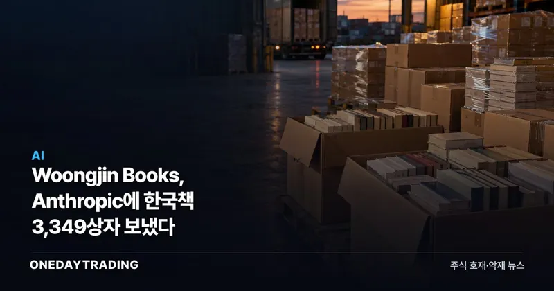 Woongjin Books, Anthropic에 한국책 3,349상자 보냈다